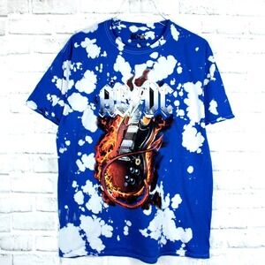 ACDC T Shirt Unisex 2XL Guitar Blue Tie Dye Band Unisex Licensed Music Tee Merch
